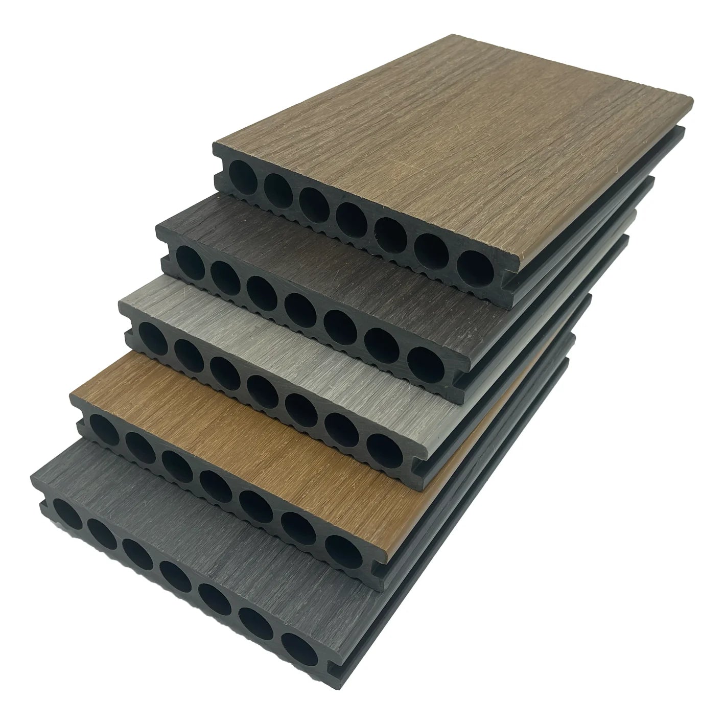 Fully Capped WPC Decking Low Maintenance Outdoor Flooring Panels Contemporary Moisture Resistant Natural Wood for Basements