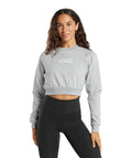 Women's Custom Logo Cropped Sweatshirt with Fleece Crewneck Pullover Raglan Sleeves Wholesale Activewear for Fitness & Lifestyle