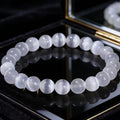 Natural Selenite Bracelet for Women Colorful Moroccan Selenite Beaded Stretch Bracelet 8mm Healing Jewelry for Meditation Gift