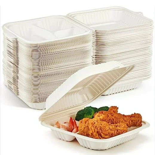 Biodegradable Ecofriendly 1000ml Disposable Food Lunch Box Cornstarch Clamshell for Restaurants