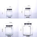 Custom Small Square Food Container 50ml 100ml 150ml 200ml 500ml 750ml Honey Square Glass Jar with Black Airtight Lids MegaBDM