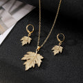 2Pcs/Set Vintage Style Maple Leaf Design Earrings Necklace Jewelry Set for Women Jewelry Wholesale