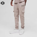 Loose Fit High Street Cargo Joggers Stylish Heavyweight 300gsm Pockets Sweatpants Man Trouser Custom Logo 100% Cotton Embroidery