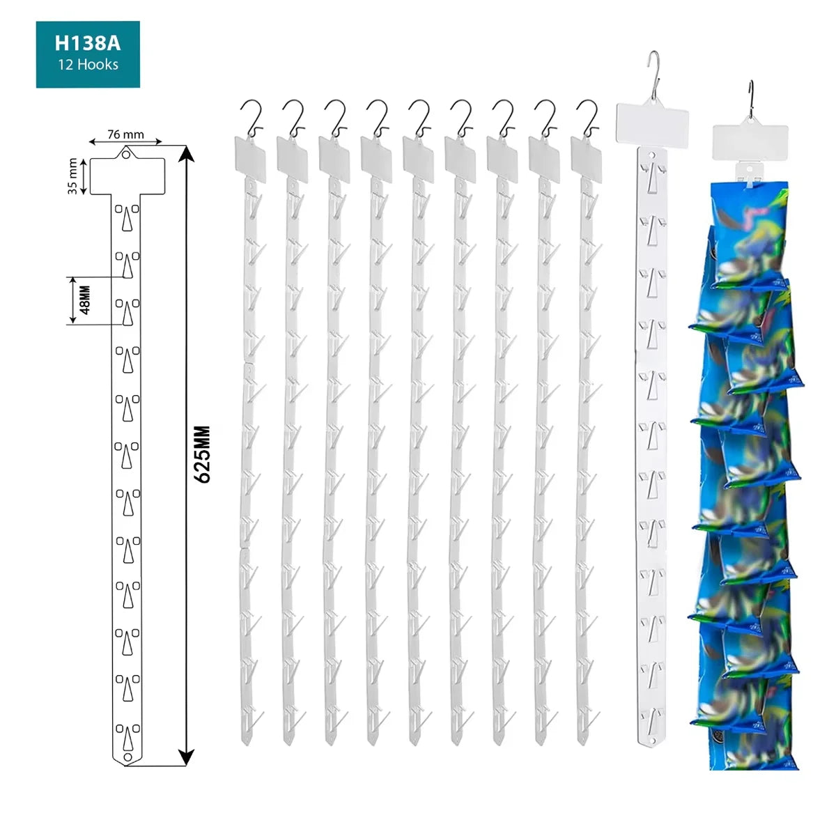 Merchandising Hot Selling Hanging Display Clip Strips For Supermarket Grocery Retail Plastic PP Hanging Snacks Clip Strips