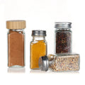 Popular Style 120Ml 180Ml 240Ml Glass Spice Jar Spice Bottle Glass Bottle With Aluminum Bamboo Lid
