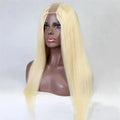 CLJhair Blonde Human Hair Wig U Part Wig Glueless Middle Upart for Women