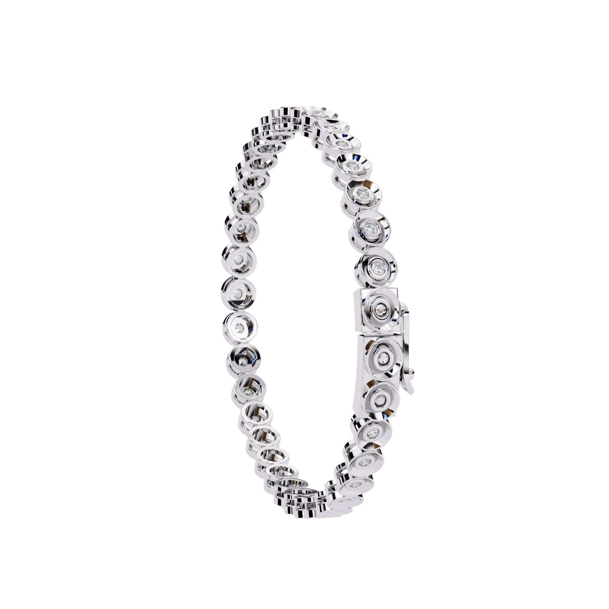 Elegant Tennis Bracelet with Round Brilliant Cut Morganite Claw Setting 14k/18k Solid Yellow/White Gold Trendy Gift Party Style