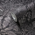 Made Germany Non Woven Vinyl Wallpaper Rolls Anti-static Kitchen Bathroom Nature Black Grey Silver Metallic Floral 1005x0.53m