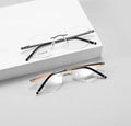 FEROCE Unisex Titanium Rimless Square Oval Eyeglasses Frame Optical Clear Vision Comfortable Lightweight Daily Wear Fashionable