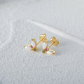 CANNER Classic Vintage Fashion Jewelry Day Heart Butterfly 925 Sterling Silver for Women Handmade Diamond Opal Stud Earring