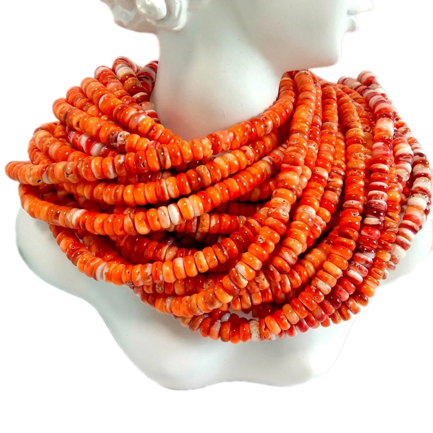 Natural spiny oyster Hand Braided making Shell Necklace