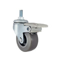 360 Degree Rotation Threaded M8 Diameter Locking Casters 2\" Grey Wheels for Bathroom Warehouse Living Room Furniture Carts for