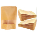 Manufacturers Kraft Paper Pouches Ziplock Window Food Packaging Coffee Tea Emballages Biodegradable Stand up Bag