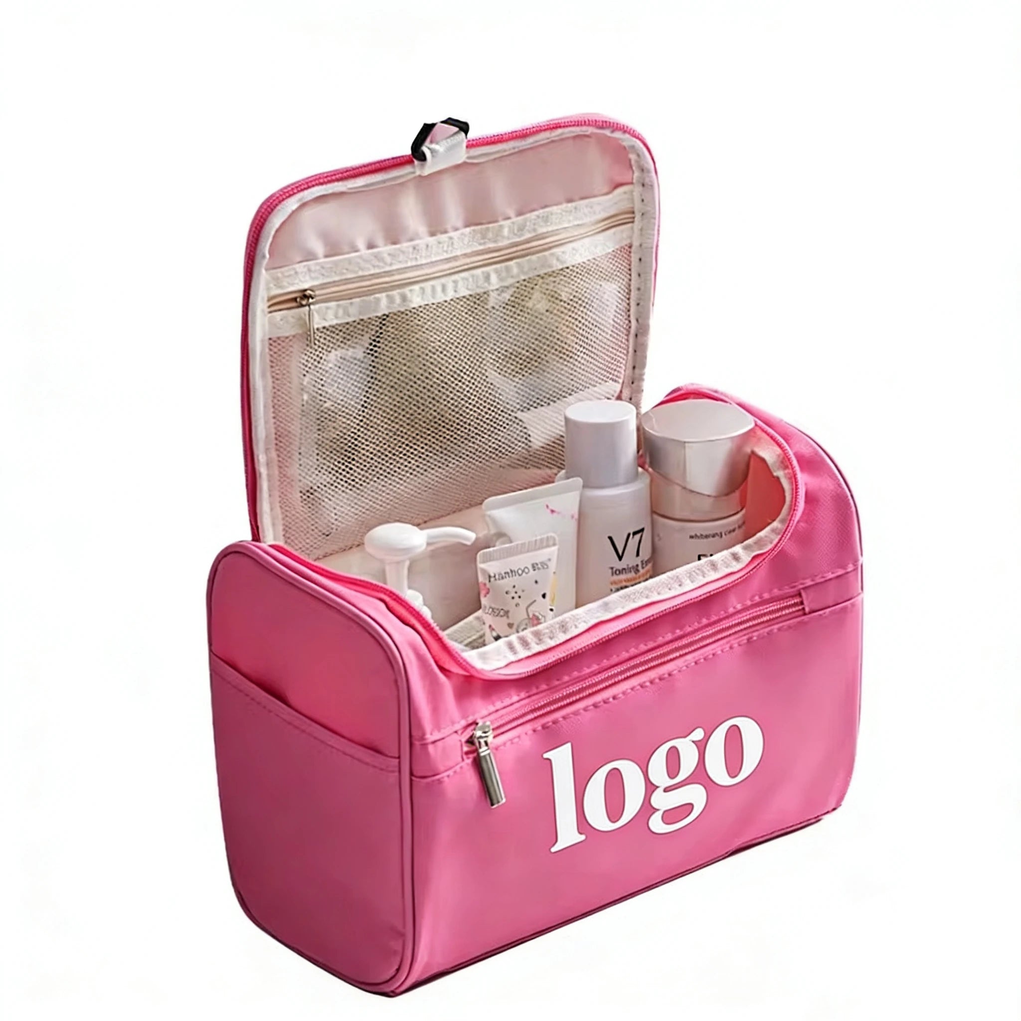 SW Classic Multi Functional Cosmetic Bag Custom Compartment Zippered Waterproof Toiletry Makeup Bag Hanging Organizer for Travel