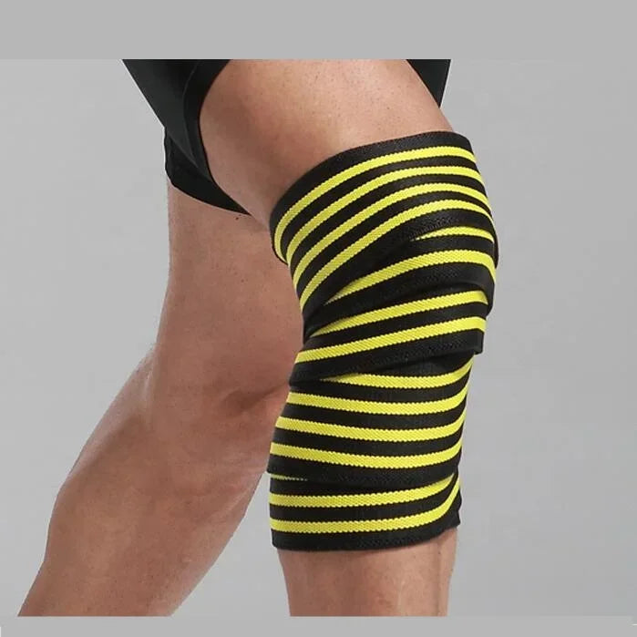 Elastic Knee Compression Wraps Adjustable Support Bandage for Weightlifting Powerlifting Fitness