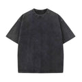 OEM custom logo embroidery printed design 240G washed distressed pure cotton T-shirt men's short-sleeved cross-border t shirt