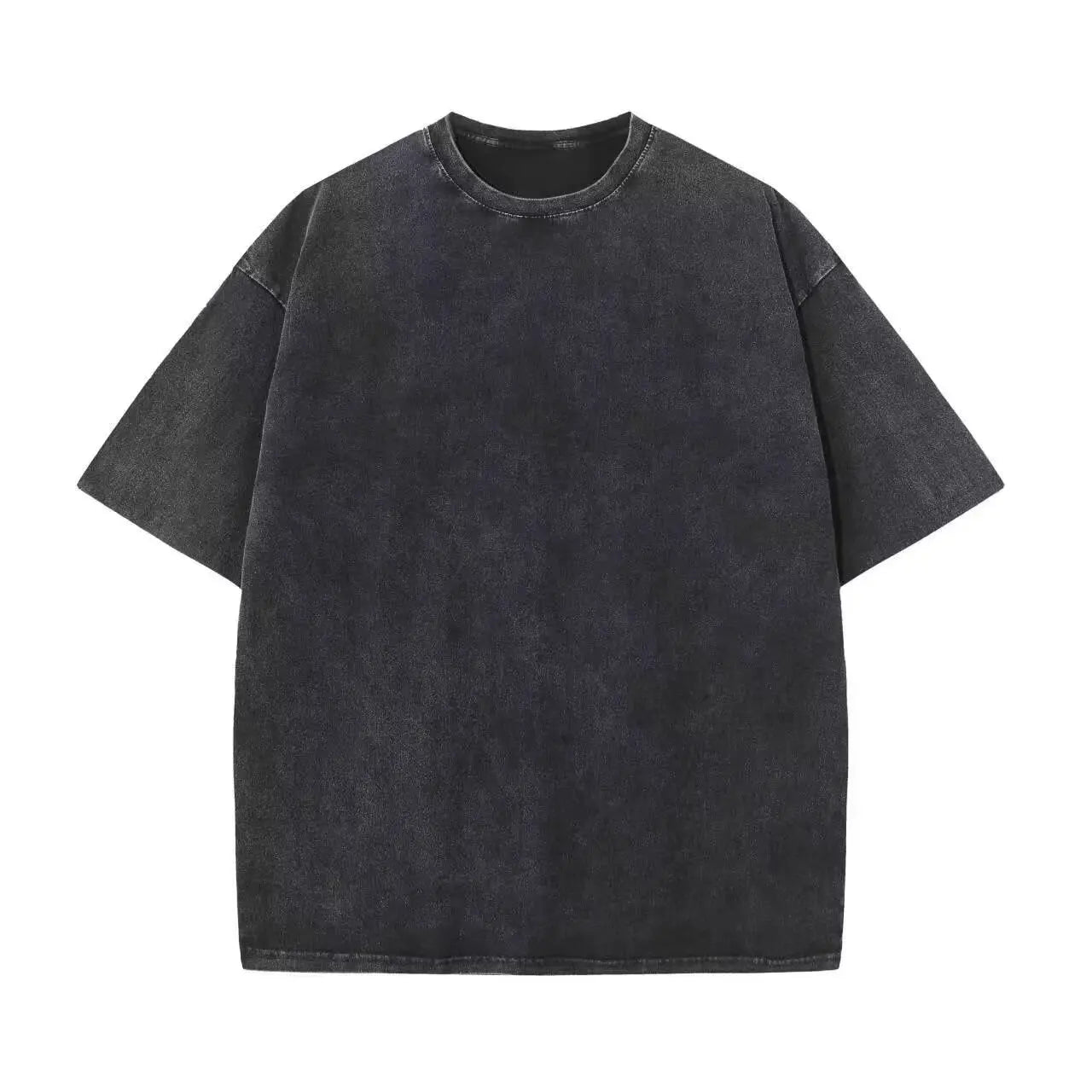 OEM custom logo embroidery printed design 240G washed distressed pure cotton T-shirt men's short-sleeved cross-border t shirt