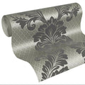Made Germany Luxury Velvet Flock Damask Grey Bronze Non Woven Premium Fabric Wallpaper Rolls 1005x052m for Living Room Kitchen