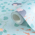 Made Germany Modern Wallpaper Rolls Mermaid Blue Coloured Green Non Woven Sound-Absorbing Wash-Resistant for Children's Rooms