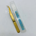 Custom High Quality Japanese Sustainable Steel Plastic Eyelash Tweezers Gold Nano Fiber Tip Precision Hand-Tested Professional