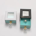 Customize Rectangle Packaging Clear PVC Window Paper Boxes Slid Drawer Gift Package Box with Stone Handle