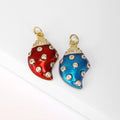 QIKU Wholesale Sea Snail Charm Enamel Cute Ocean Zircon Pendants Gold Plated for Jewelry Necklace Making