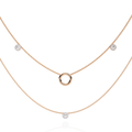 Luxury 14K Gold Plated Double Layer Lab Grown Round Brilliant Cut Diamond Necklaces IGI Certified Women's High-End Fine Jewelry