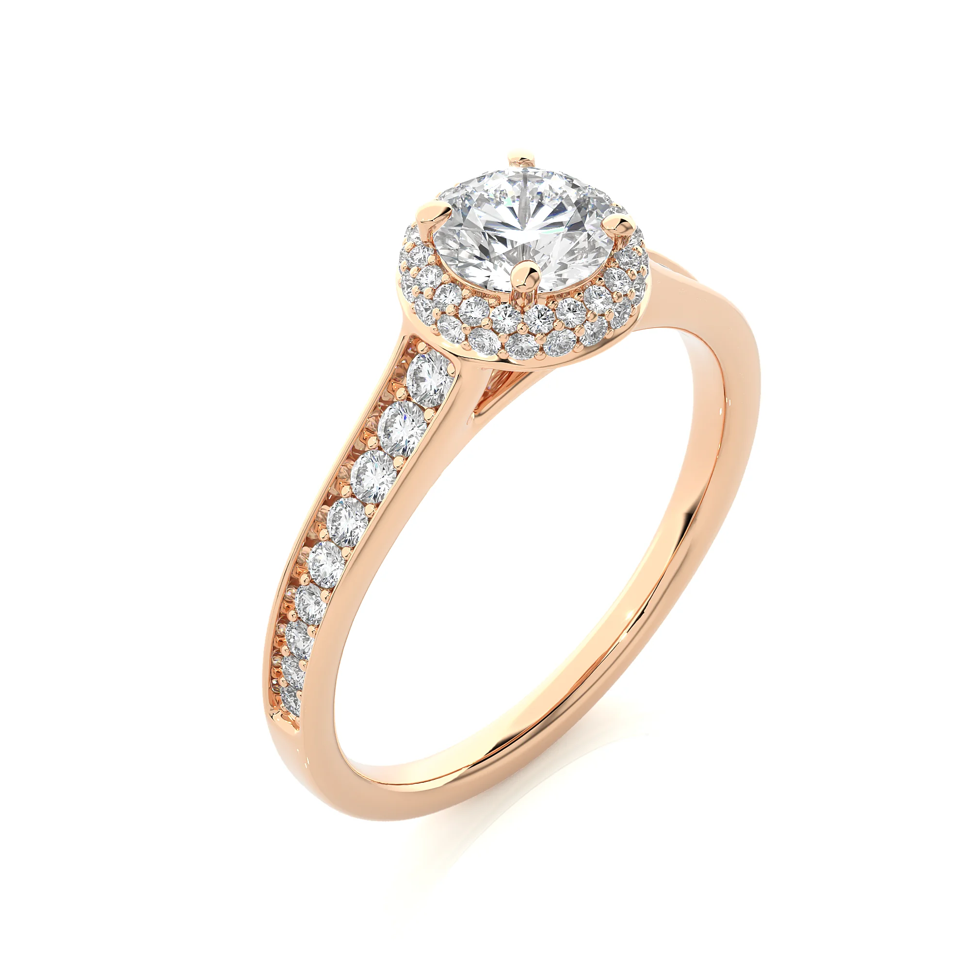 Trendy 14K Solid Ring Yellow Fine Jewelry 0.93 CT White Moissanite Wedding Engagement Ring with 925 Silver Diamond Rings