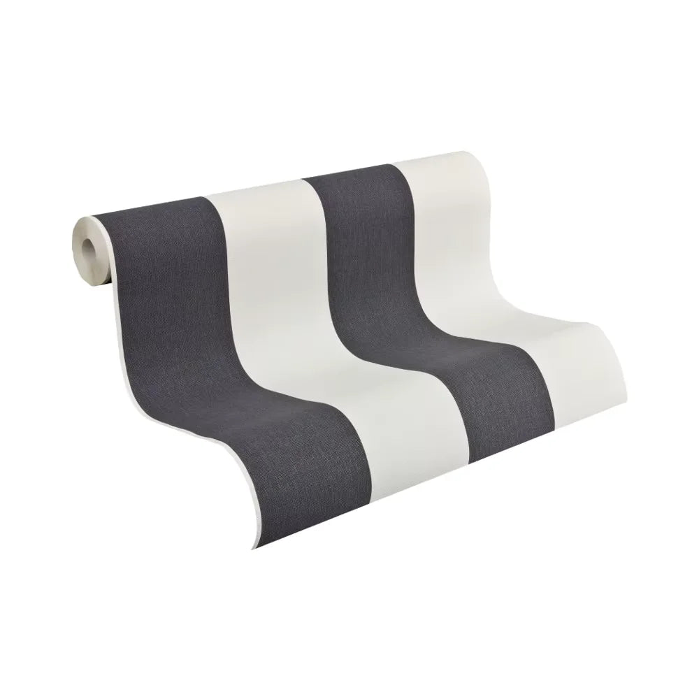 Made Germany Non Woven Vinyl Wallpaper Rolls Stripes Black White Modern Design Highly Wash-Resistant Light Living Room Kitchen