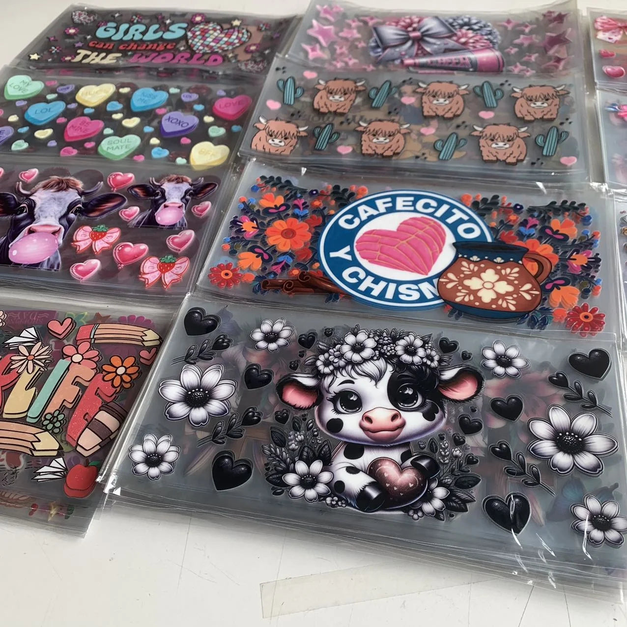 Good Price Wholesale Fashion Waterproof 3d Transfer Stickers Logo Uv Dtf Cup Wrap Transfers Fall Label