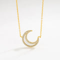 2023 Religion Jewelry 18k Gold Plated Zirconia Charm Necklaces Crescent Moon Gold Chain for Women Necklace