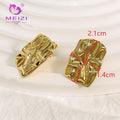 MEIZI JEWELRY 18K Gold Plated Cuff Earrings Hypoallergenic Stainless Steel Copper Geometric Women's Wedding Parties