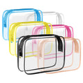 Clear Cosmetics Bag Zippered Clear Toiletries Carry Pouch Portable Cosmetic Makeup Bag Vinyl Plastic Organizer Case for Vacation