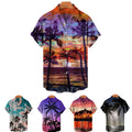 Men's Hawaiian T-Shirts Short Sleeve Stretch Casual Aloha Shirt Vacation Mens