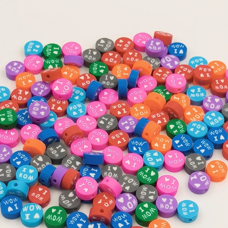 10mm Mixed Color Mother's Day Series Soft Clay Ceramic Porcelain Beads Jewelry Making DIY Earrings Necklace Bracelet Loose Beads