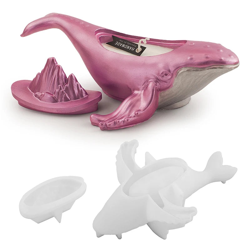 Early Riser Dolphin Candle Mold 3D Animal Candle Molds Resin Casting Mold Silicone Mould for Candle Home Decorate