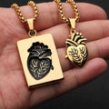 2023 Fashion Puzzle Couple Anatomical Heart Necklace for Women Valentine Gift Gold Chain Pendant  Necklace