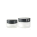 Amber Green and Blue Cylinder Candle 10g15g 20g 30g 50g 60g 100g 150g Round Cosmetics Glass Cream Jar With Matt Black Top Lid