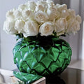 Modern Luxury Crystal Glass Vase Art Deco Design Green Languedoc for Home Wedding Christmas Party Tabletop Decoration