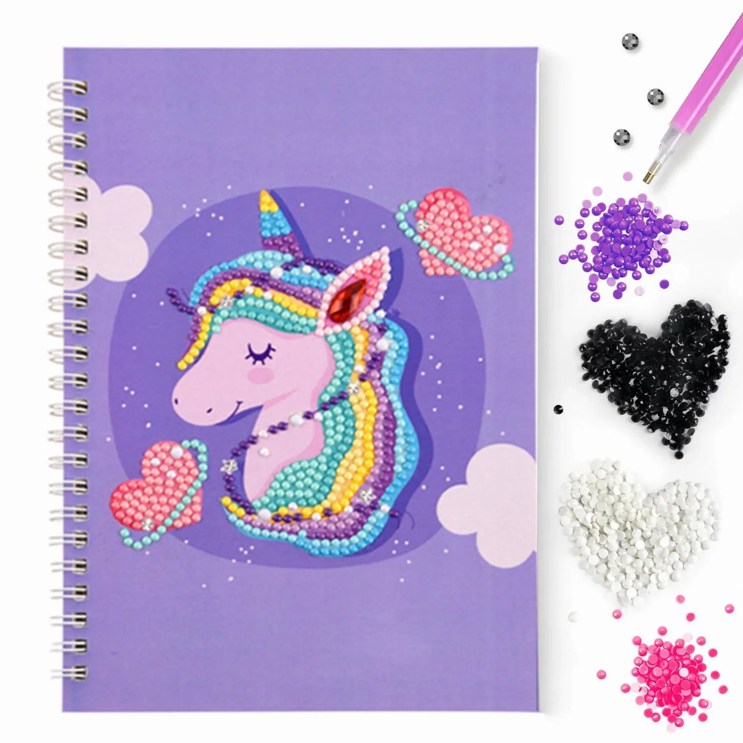 R-NB01-08 Custom Diary for Kids Handmade Diamond Painting Notebook with Diamond Mosaic Art Paper Cover