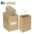 KAKA Wholesale Custom Logo Embossed Surface Bags with Handle Recyclable Kraft Paper Shopping Bag for Promotion Exhibition Use