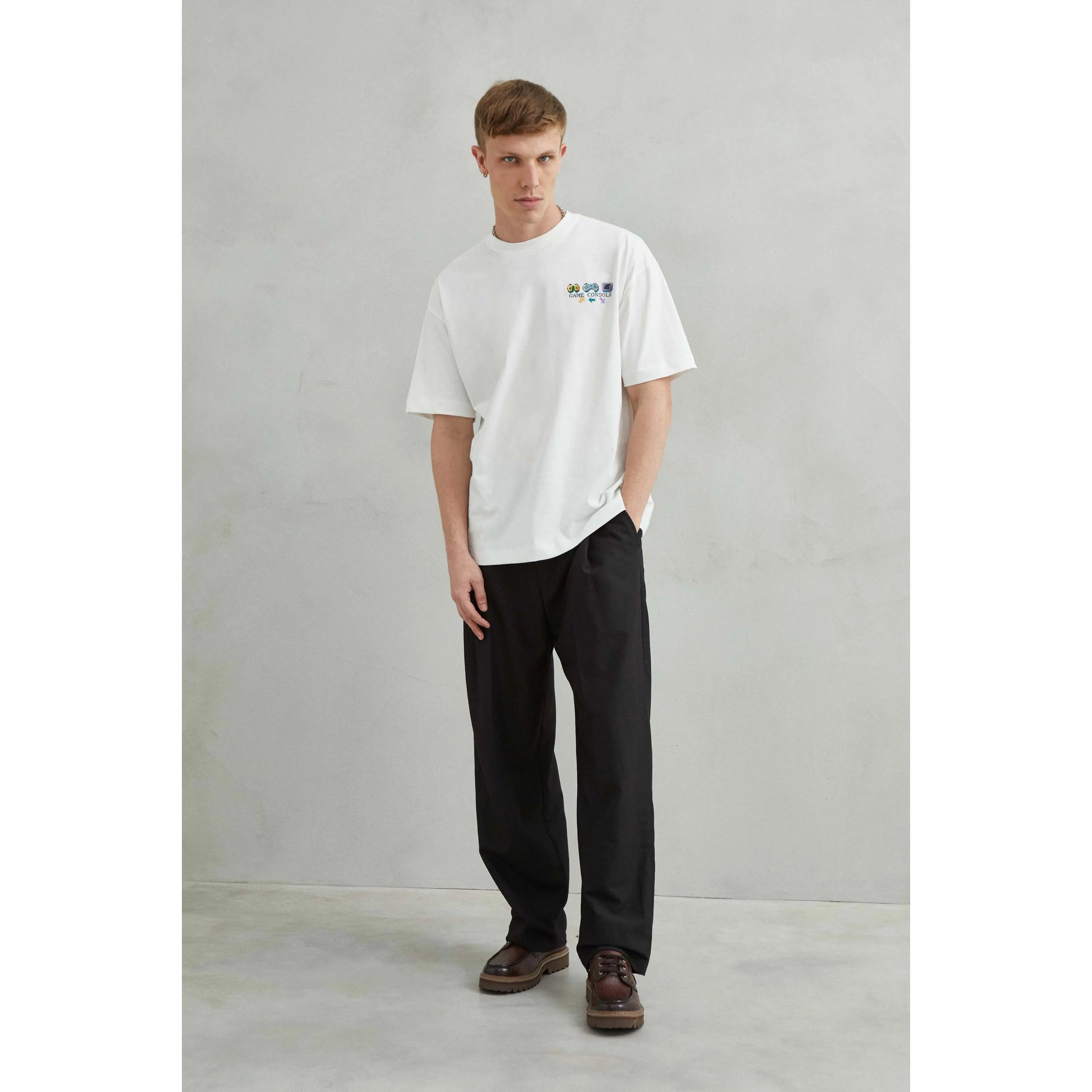 Unisex Oversized 100% Cotton Casual Printed Breathable Short Sleeve T-Shirt-GAM CONSOLE Comfortable and Stylish