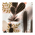 Home Western Blush Navy Cactus Printed Lightweight 100% Polyester Spandex Stretch Fabric for Girls' Swimwear