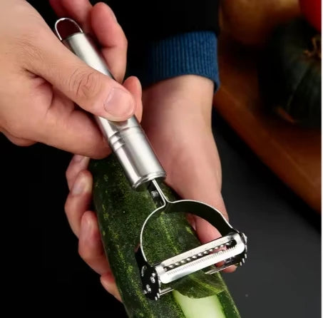 Fruit & Vegetable Planer for Melons & Vegetables Dual-Head Stainless Steel Kitchen Peeler Household Multiple-Function