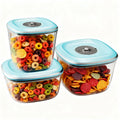 Premium BPA-Free Plastic Airtight Vacuum Storage Container Clip-On Lid Square 1.0L/1.5L/2.0L Waterproof Kitchen Food Storage