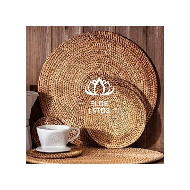 AVAILABLE Rattan Placemat for Everyday Use Special Occasions Chemical Free&Multi Purpose CUSTOMER FAVORITE for a Refined Look