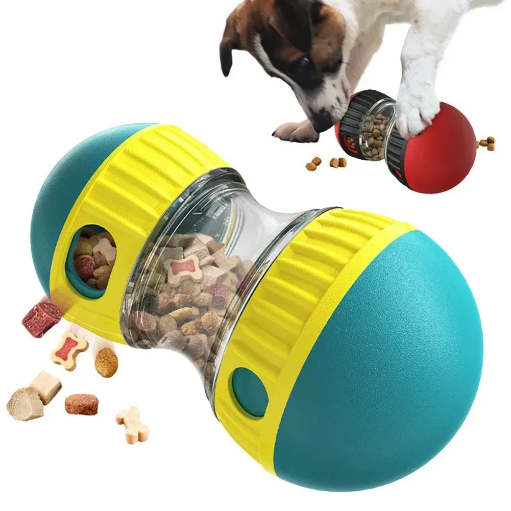 Dog Food Slow Feeder Interactive Slow-Feeding Ball Treat Mental Stimulation Food Bite-Resistant Dispenser Pet Toy Bowl