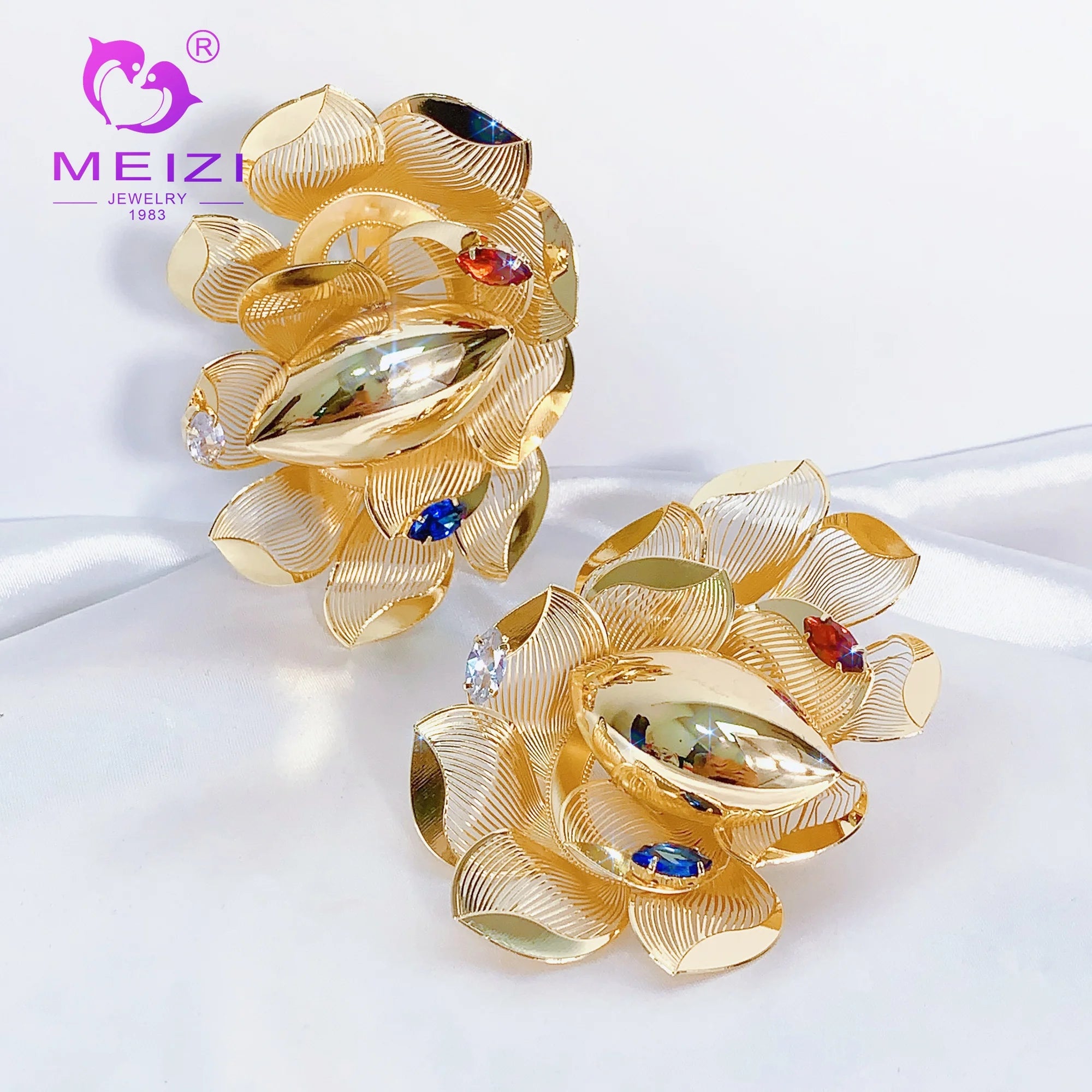 MEIZI JEWELRY Africa Dubai Middle East Vintage Daily 18k Gold Luxury Earrings