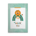 Made In Germany - Home Decor Canvas Picture Children'S Room Lion With Rainbow - Wall Mural In Green White - Stretcher Frame Art