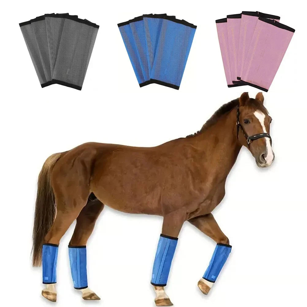 Breathable Equestrian Product Horse Fly Mesh Horseshoes with strong Plastic Strip mesh fly boots